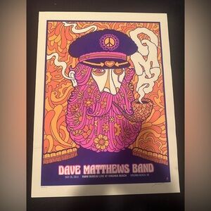 Dave Matthews Band Poster 7/26/2013 Virginia Beach Signed & Numbered 84/615 DMB